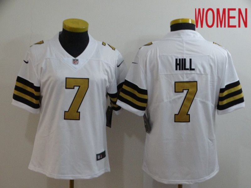 Women New Orleans Saints #7 Hill White Nike Vapor Untouchable Limited NFL Jersey